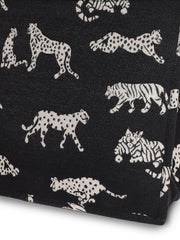 Black Jacquard Tiger Patterned Handbag