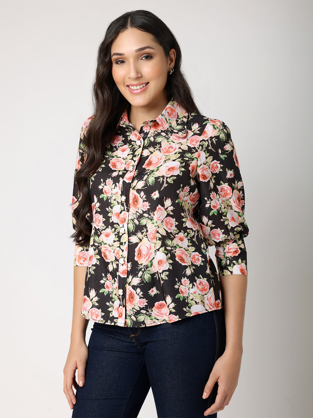 Black Base Rose Shirt