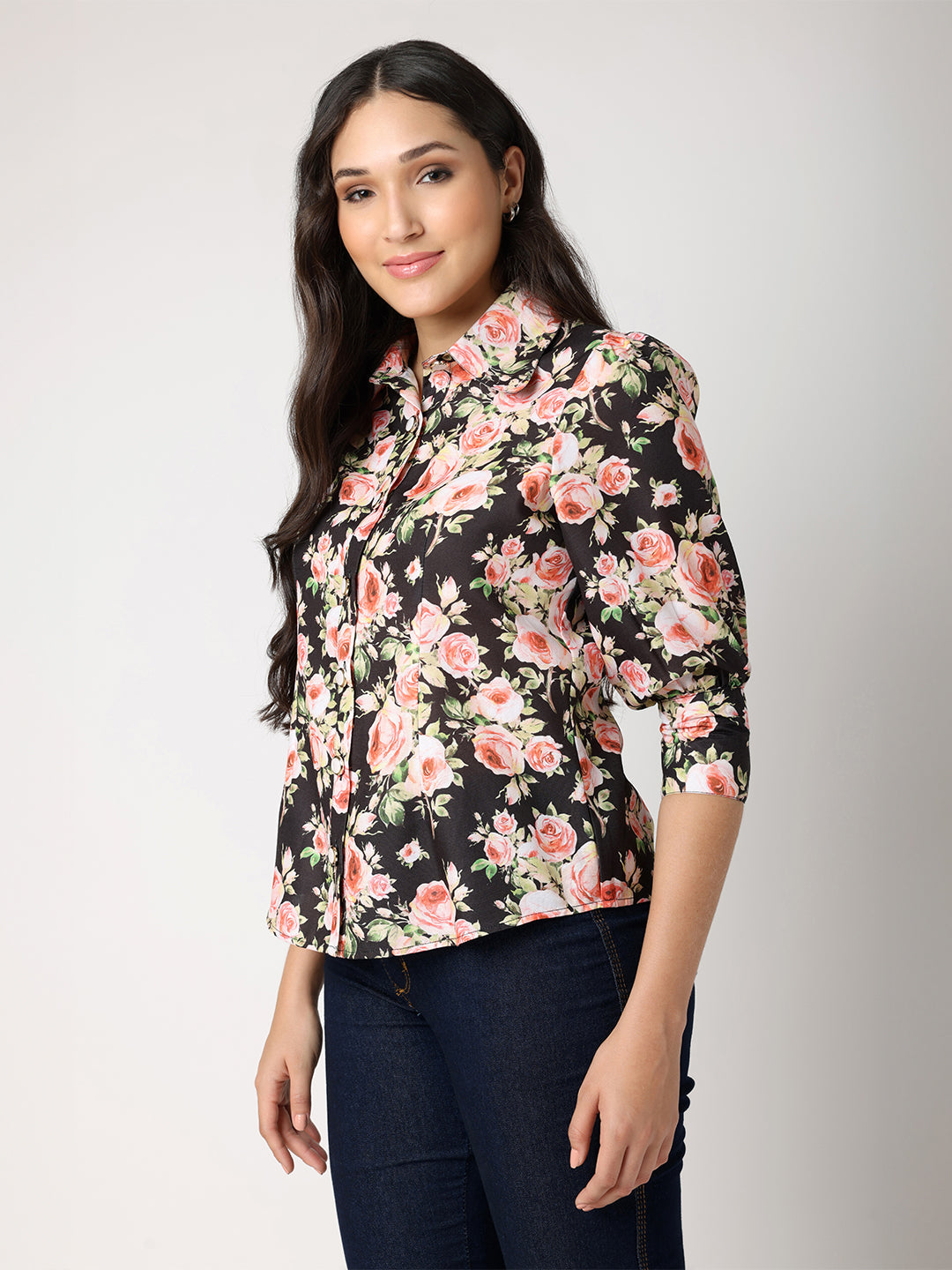 Black Base Rose Shirt