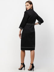 Black Cotton Satin Dress