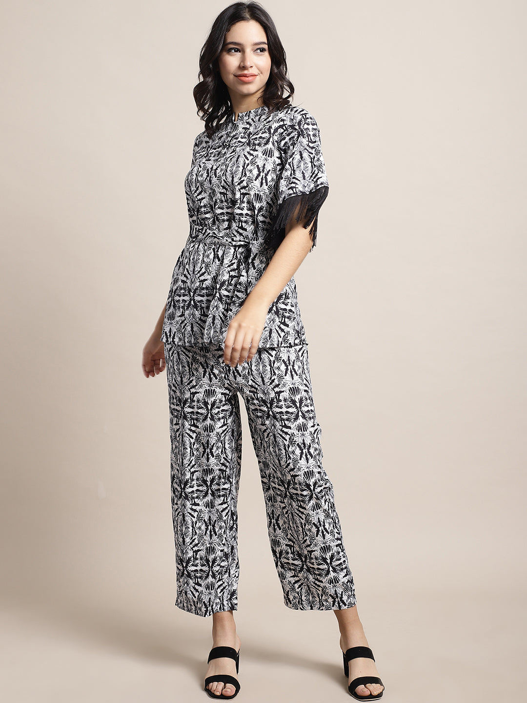 Black Fringed Lace Co-Ord