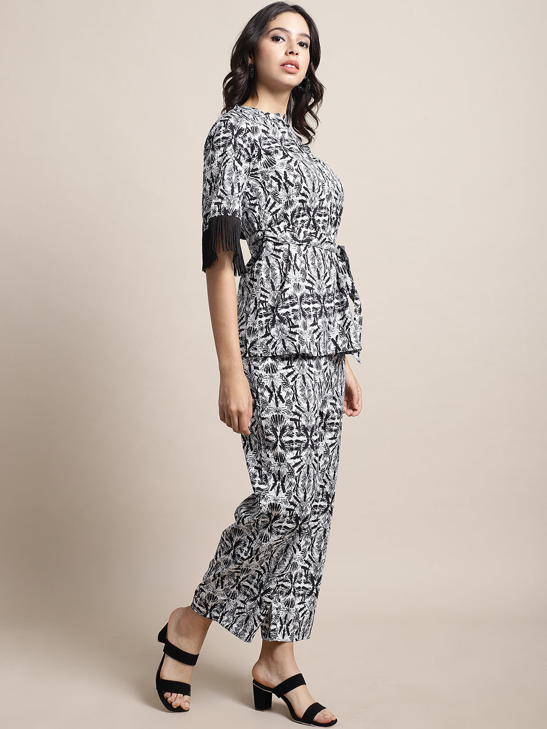 Black Fringed Lace Co-Ord
