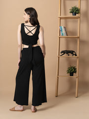 Black Loungewear with Pearl Detail