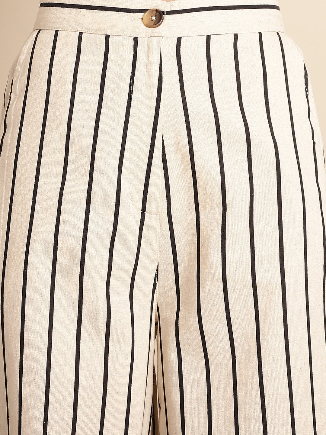 Black Stripe Beige Co-Ord Set