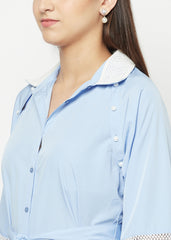 Detachable Sleeves Lace Dress