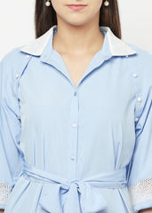 Detachable Sleeves Lace Dress