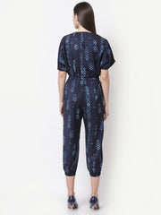 Blue Shibori Print Jumpsuit