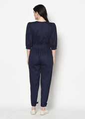 Blue Belted Jumpsuit