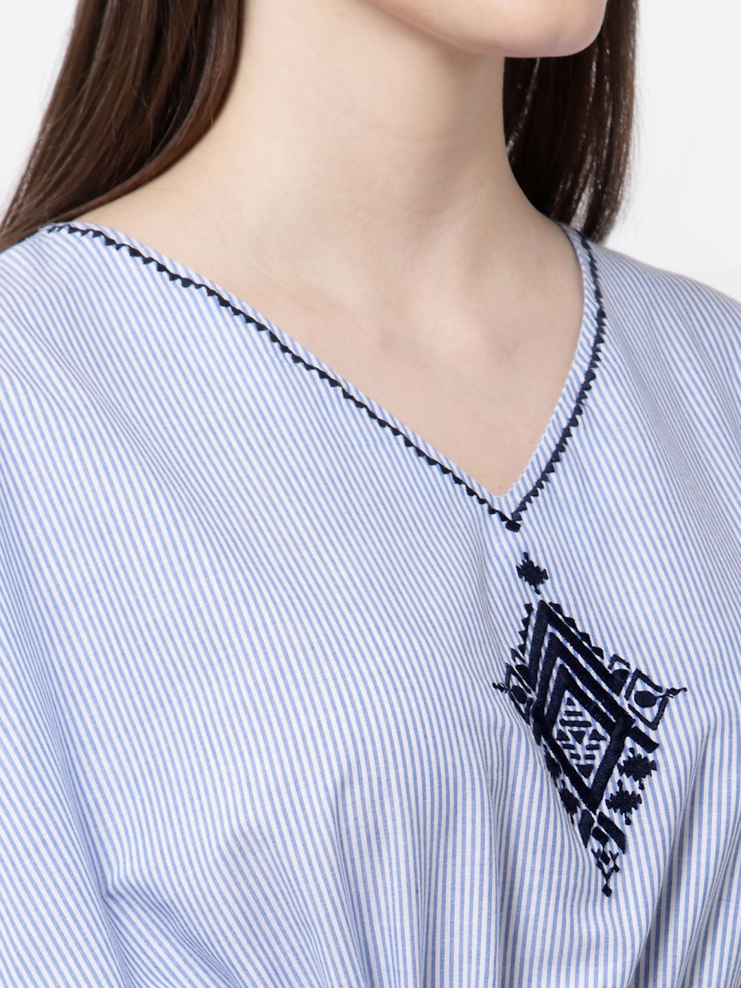Blue & White Striped Night Gown