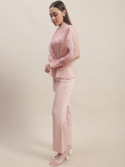 Blush Pink Embroidered Three Piece Co-Ord Set