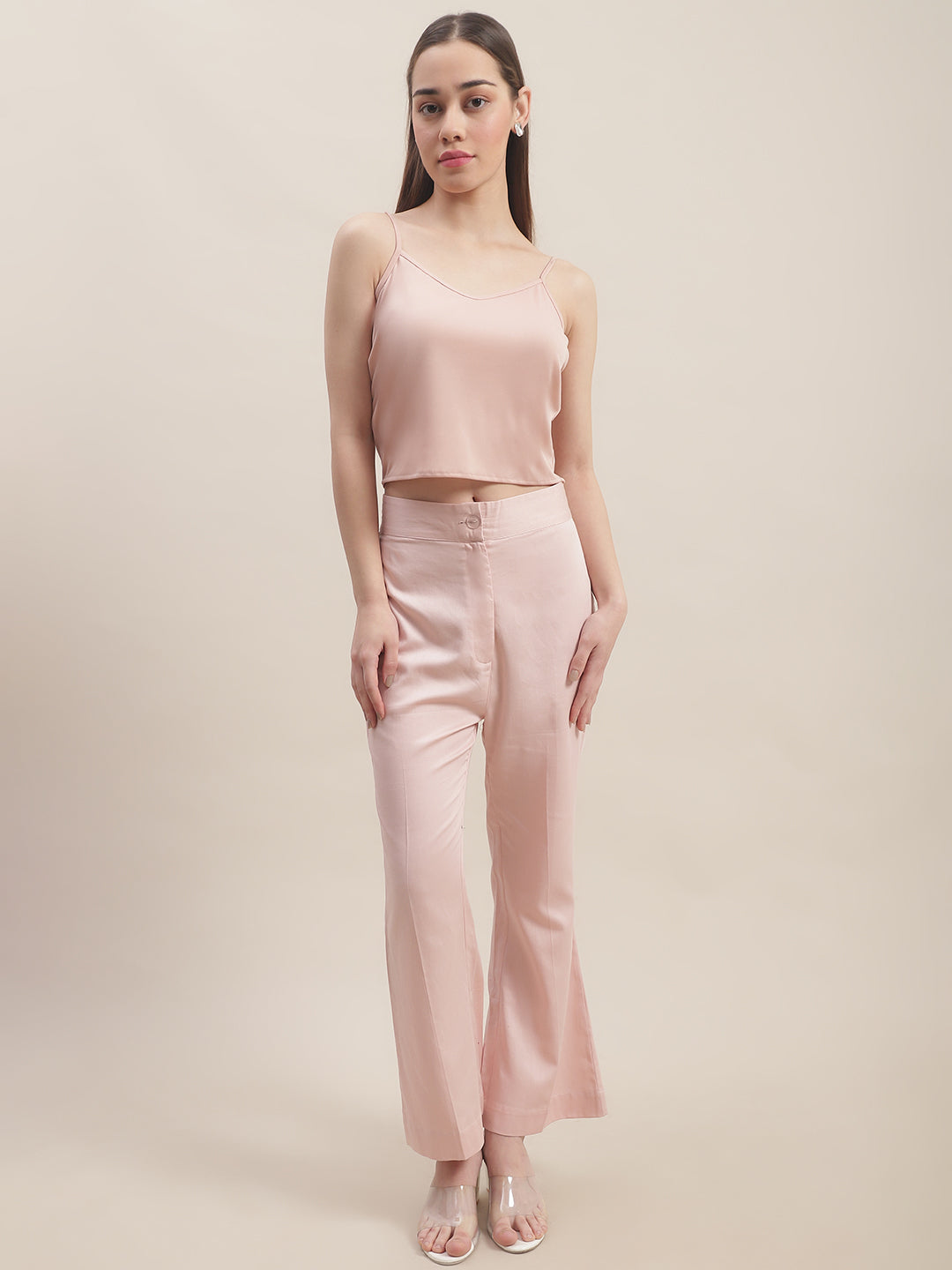 Blush Pink Embroidered Three Piece Co-Ord Set