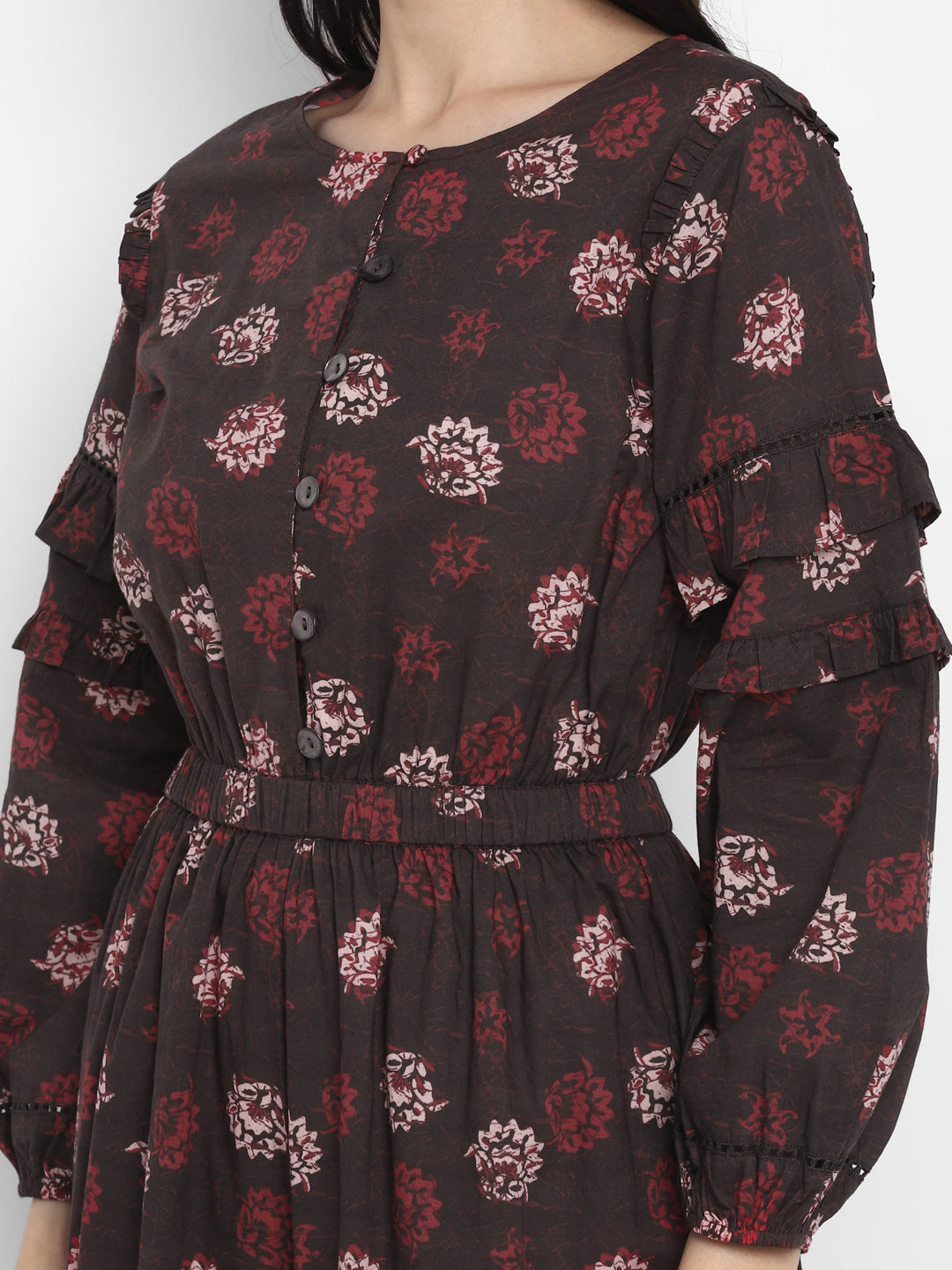 Batik Print Flare Jumpsuit