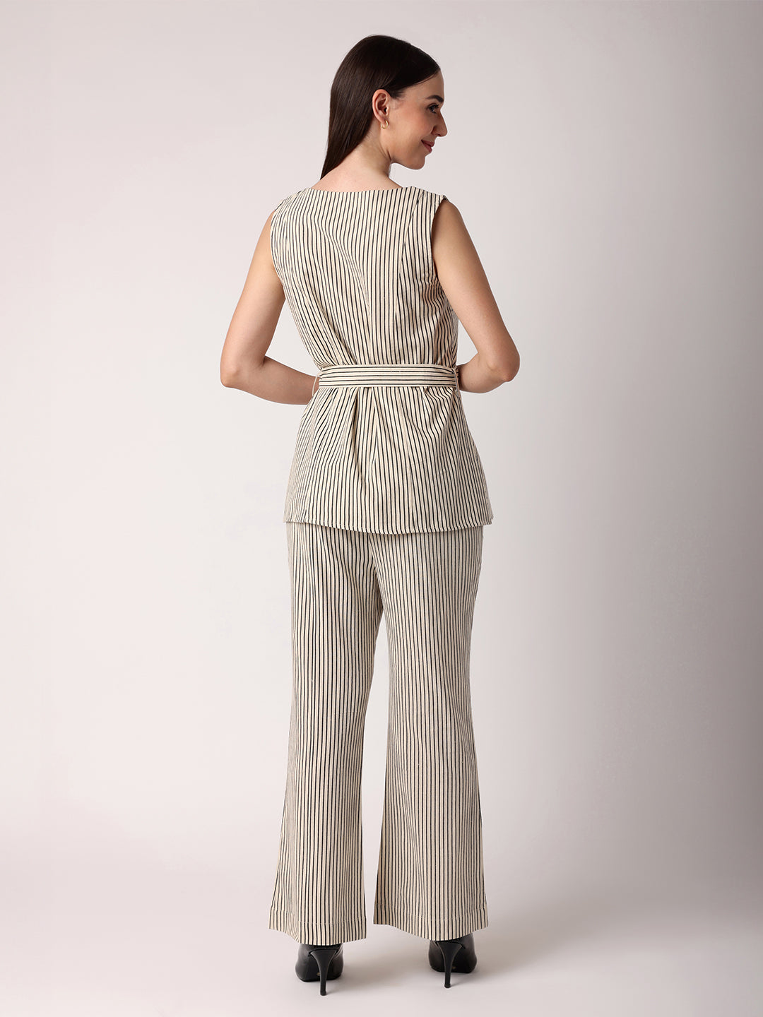Chevron Collar Top Co-Ordinated With Trousers