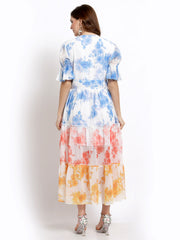 Chiffon Colour Blocking Layered Dress