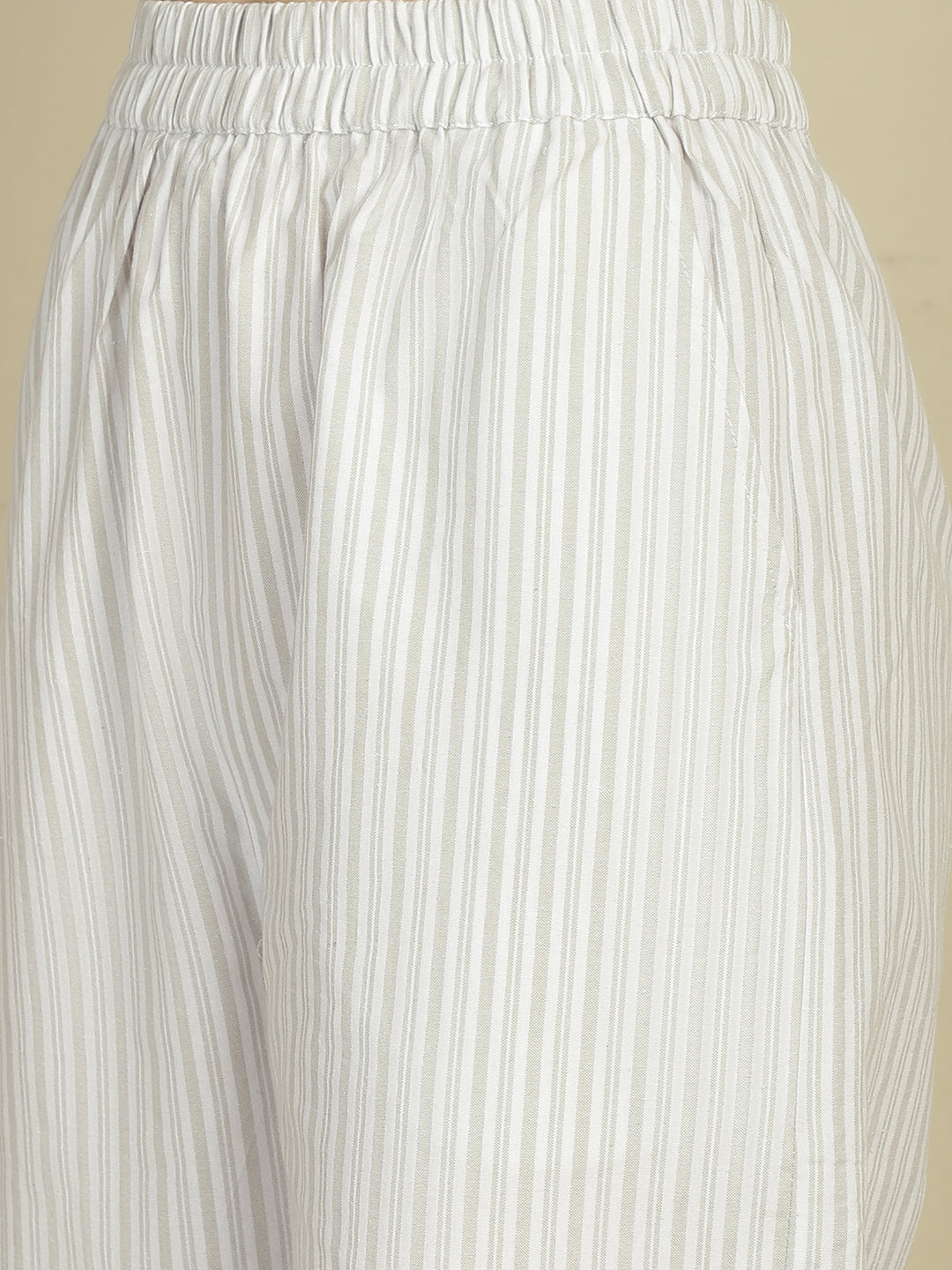 Contrast Black Lace Grey & White Stripes Nightwear