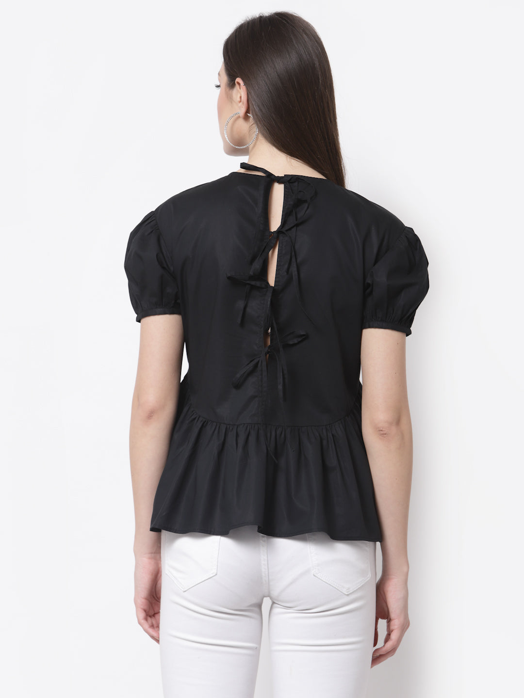 Detachable Collar Black Top