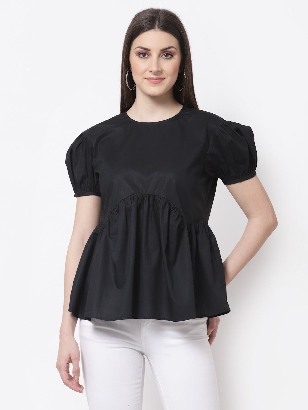 Detachable Collar Black Top