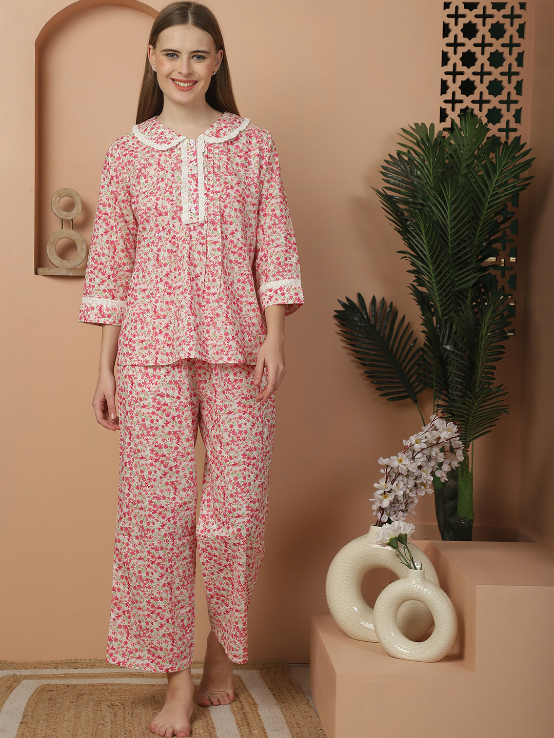 Ditsy Pink Floral Pyjama Set