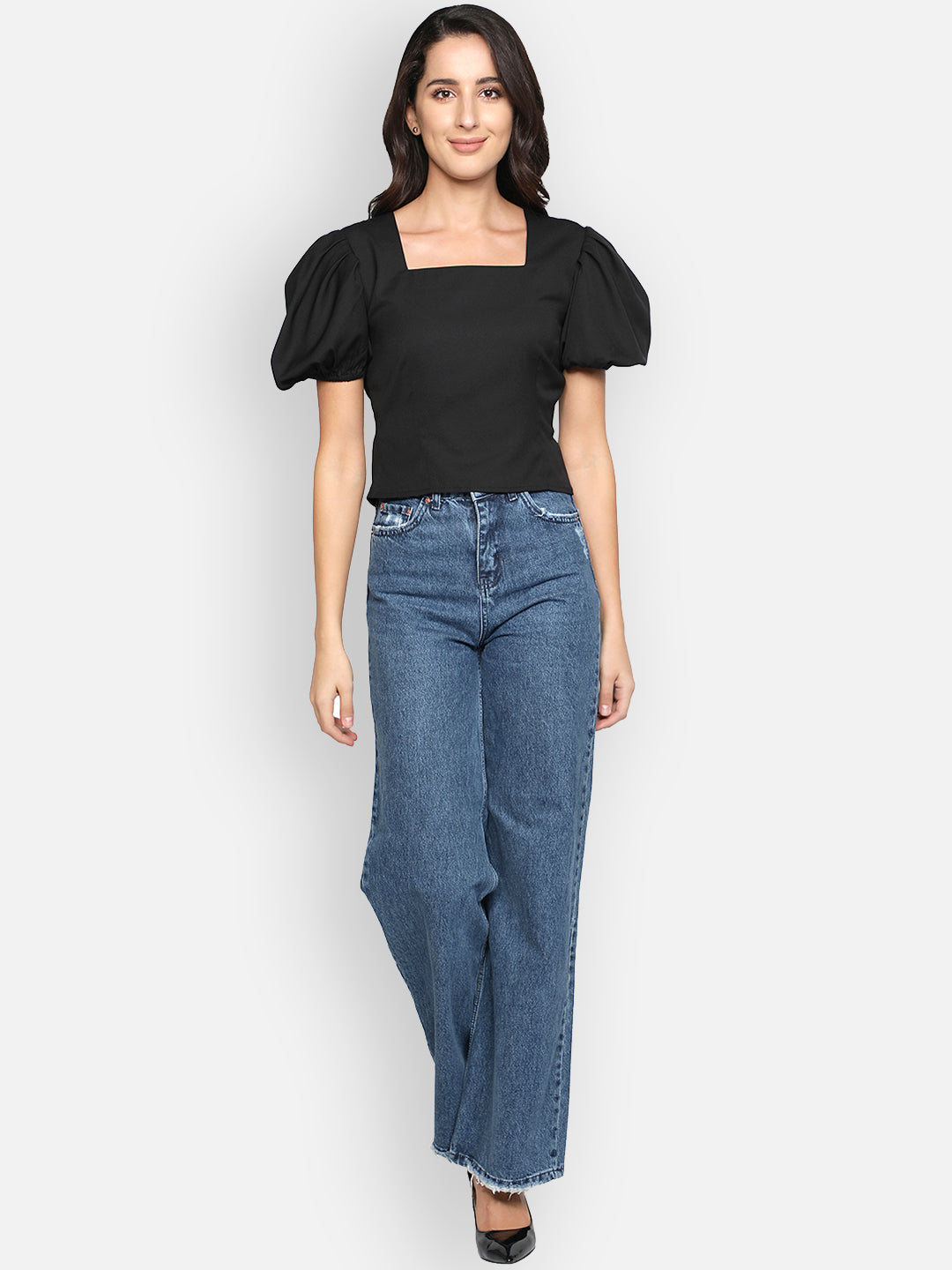 Fitted Square Neckline Top