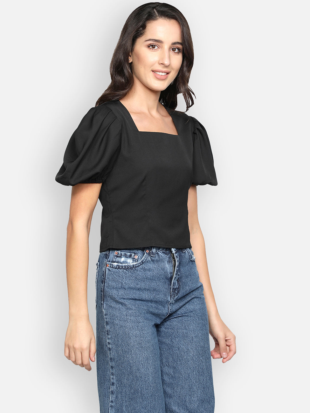 Fitted Square Neckline Top