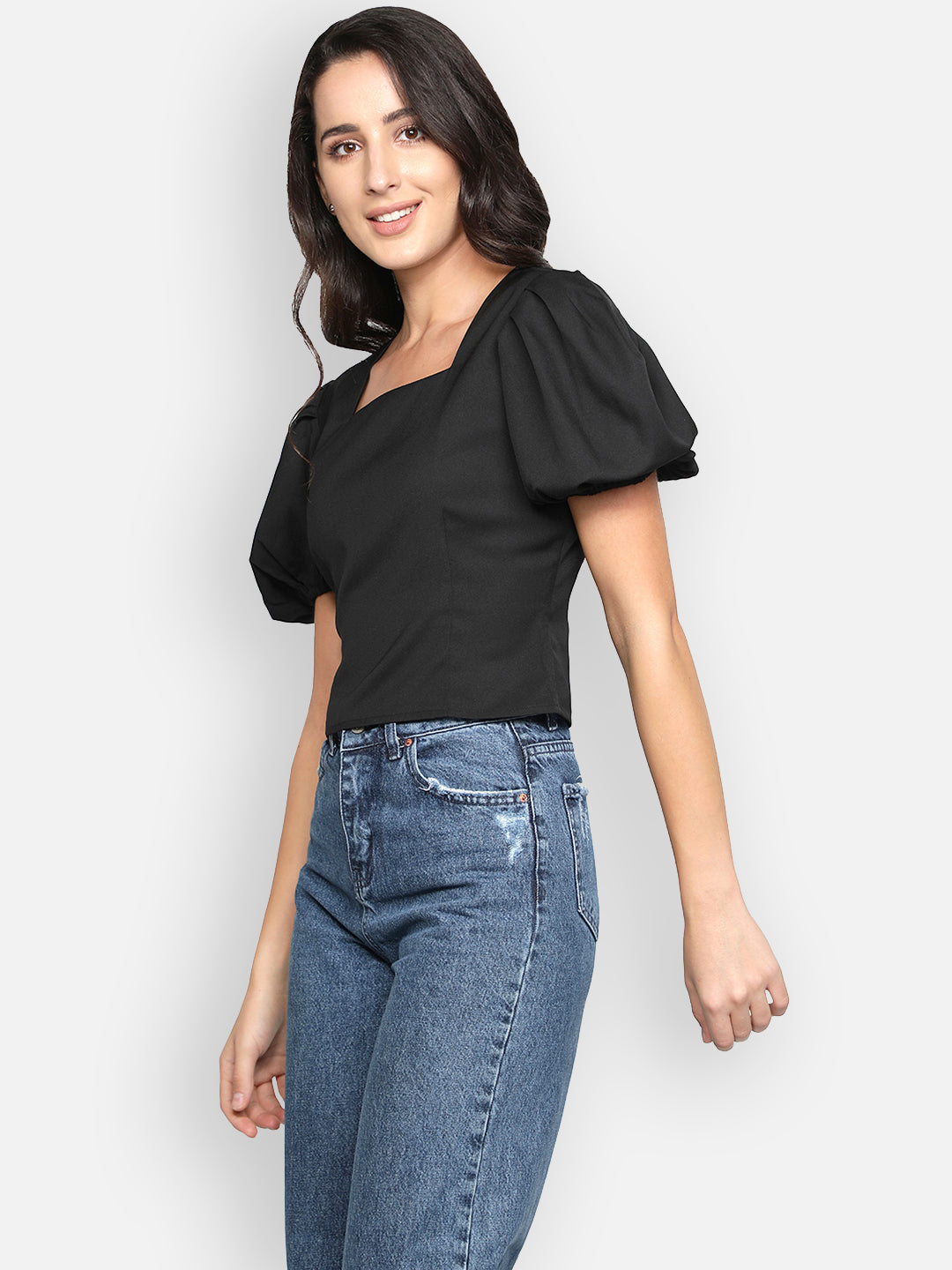Fitted Square Neckline Top