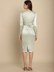 Fitted dress with rhinestone belt