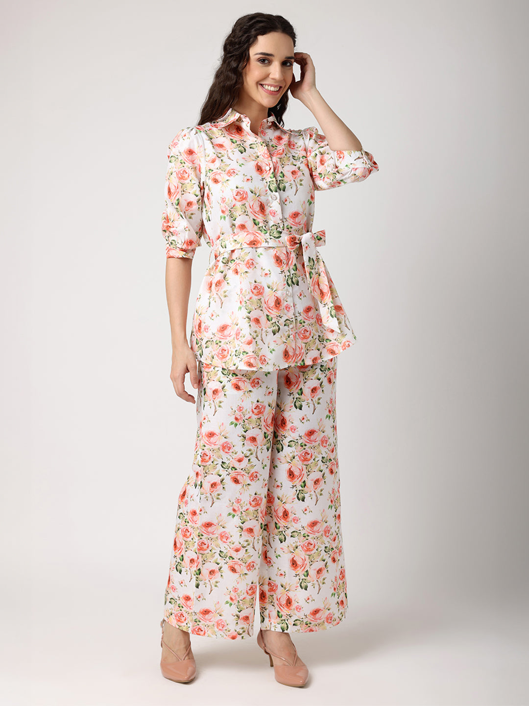 Floral Co-Ord Set with Belt