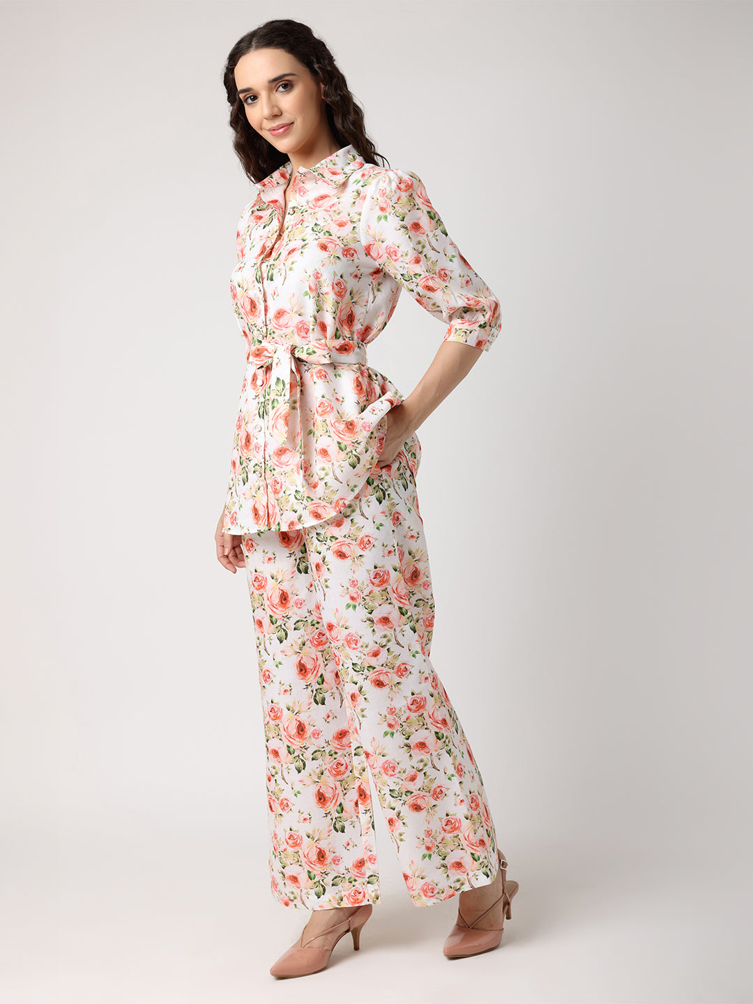 Floral Co-Ord Set with Belt