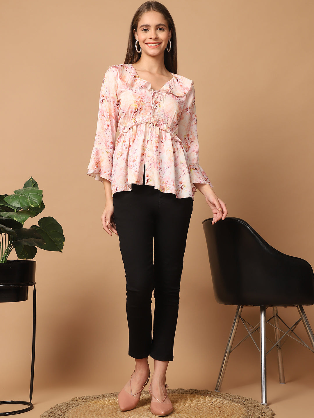 Floral Frill Top