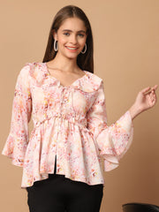 Floral Frill Top