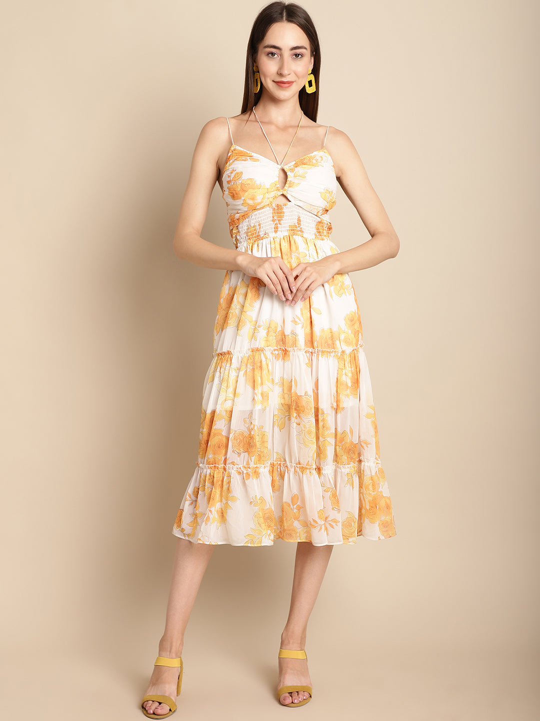 Floral Printed Chiffon Dress