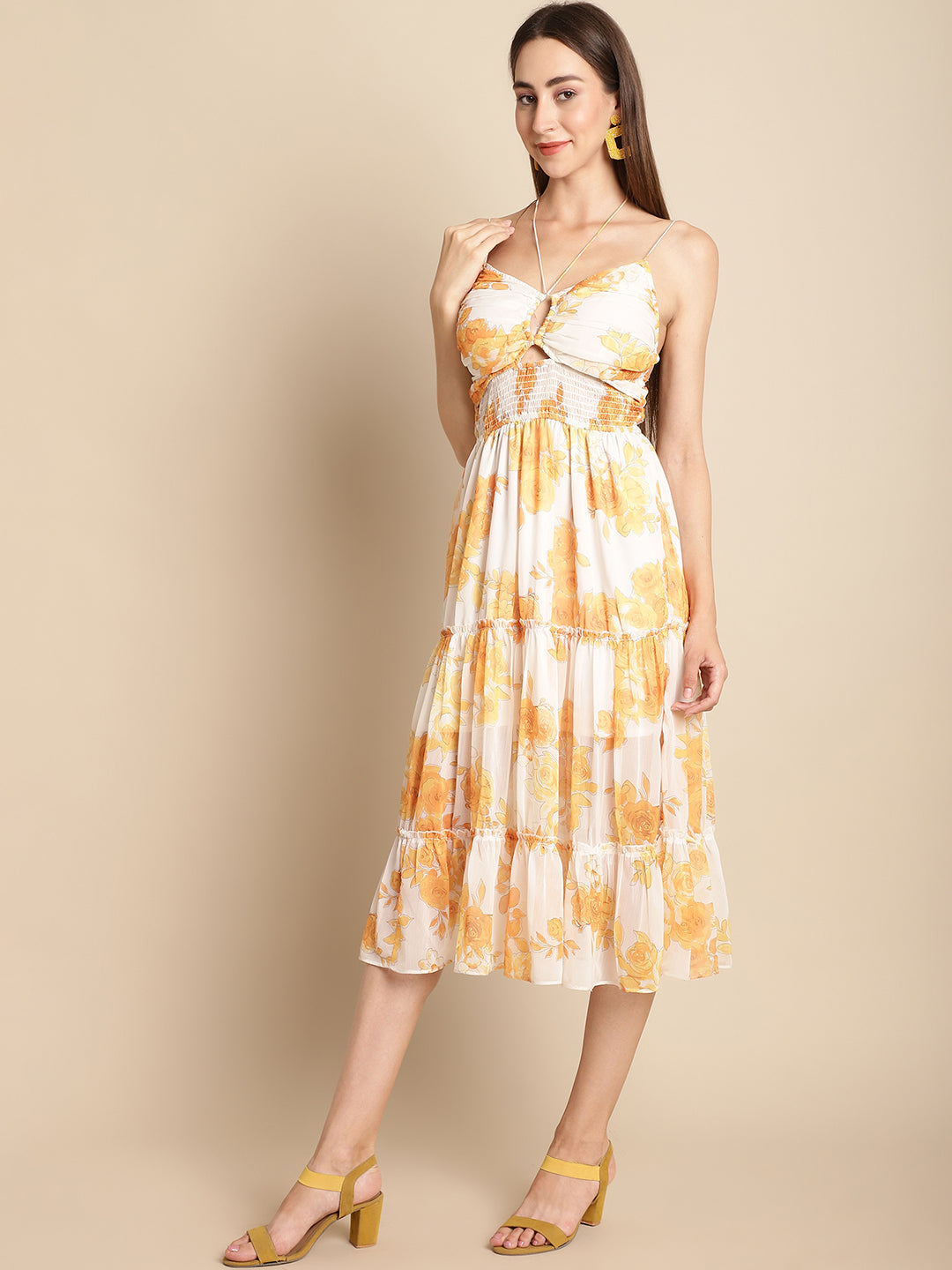 Floral Printed Chiffon Dress