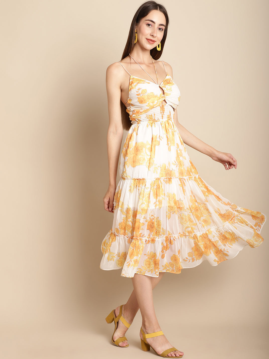 Floral Printed Chiffon Dress
