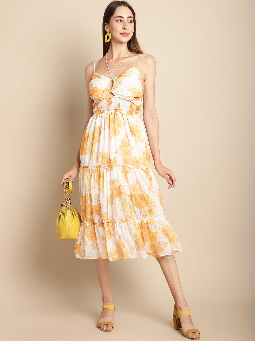 Floral Printed Chiffon Dress