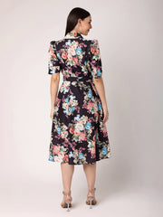 Floral Printed Shirt Dress