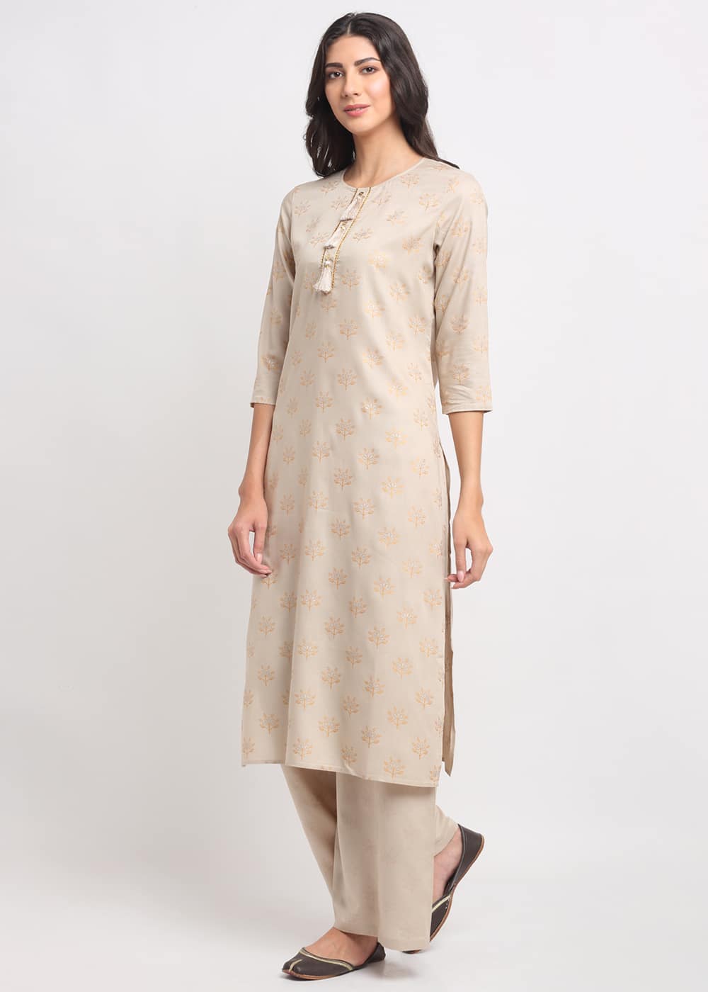 Geo-Floral Tassel Kurti