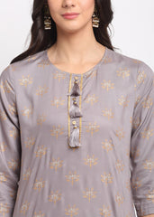 Geo-Floral Tassel Kurti