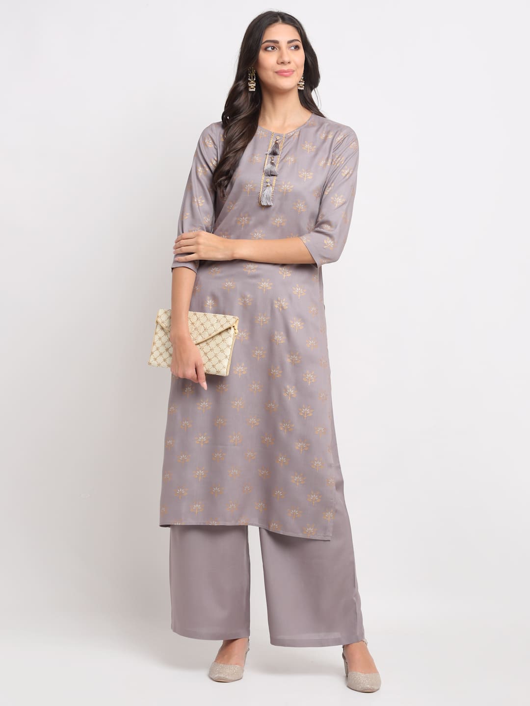Geo-Floral Tassel Kurti