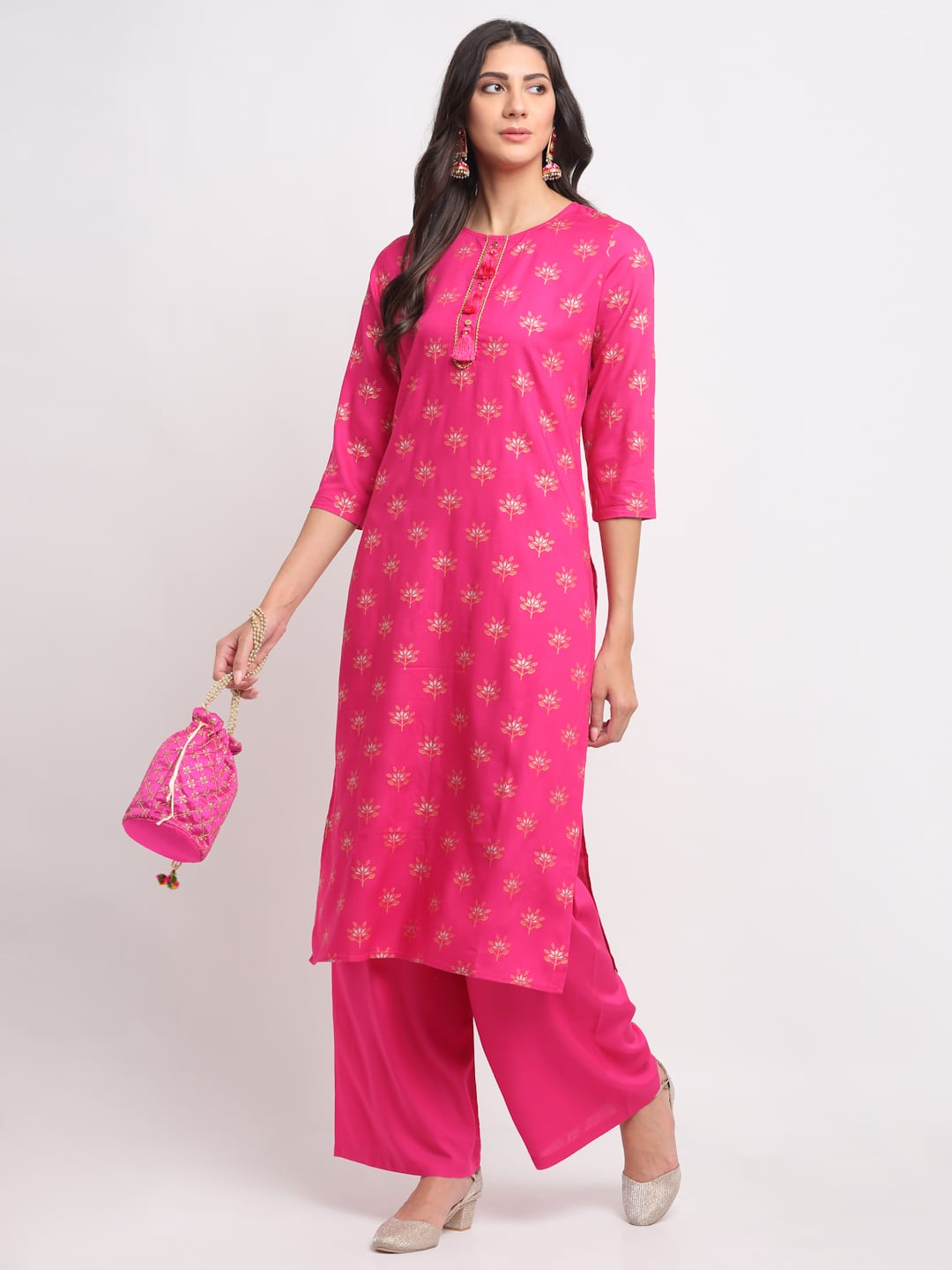 Geo-Floral Tassel Kurti