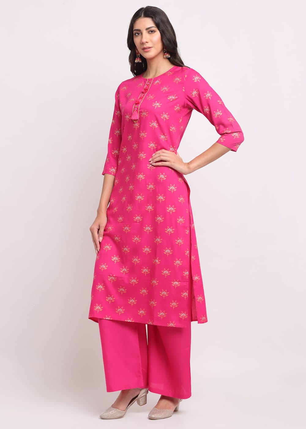 Geo-Floral Tassel Kurti