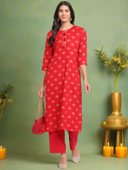 Geo-Floral Tassel Kurti