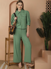 Green Shirt With Trouser Set
