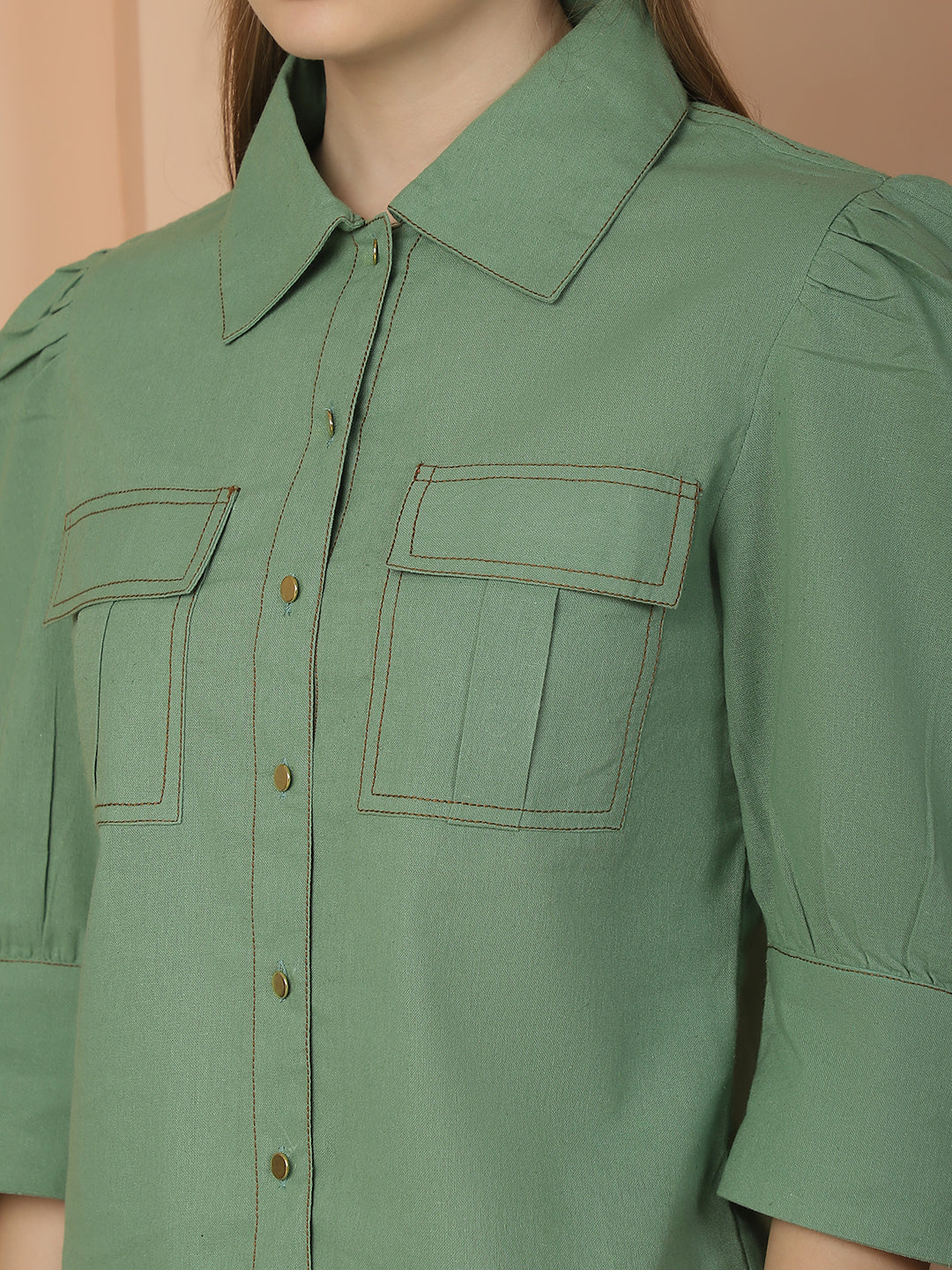 Green Shirt With Trouser Set