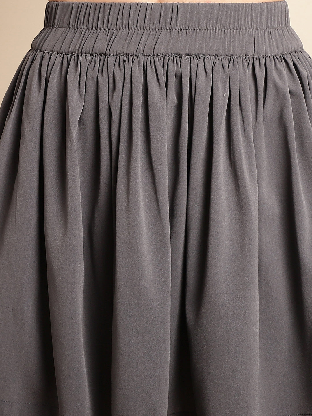 Grey Mini Skirt With Top Co-Ord Set