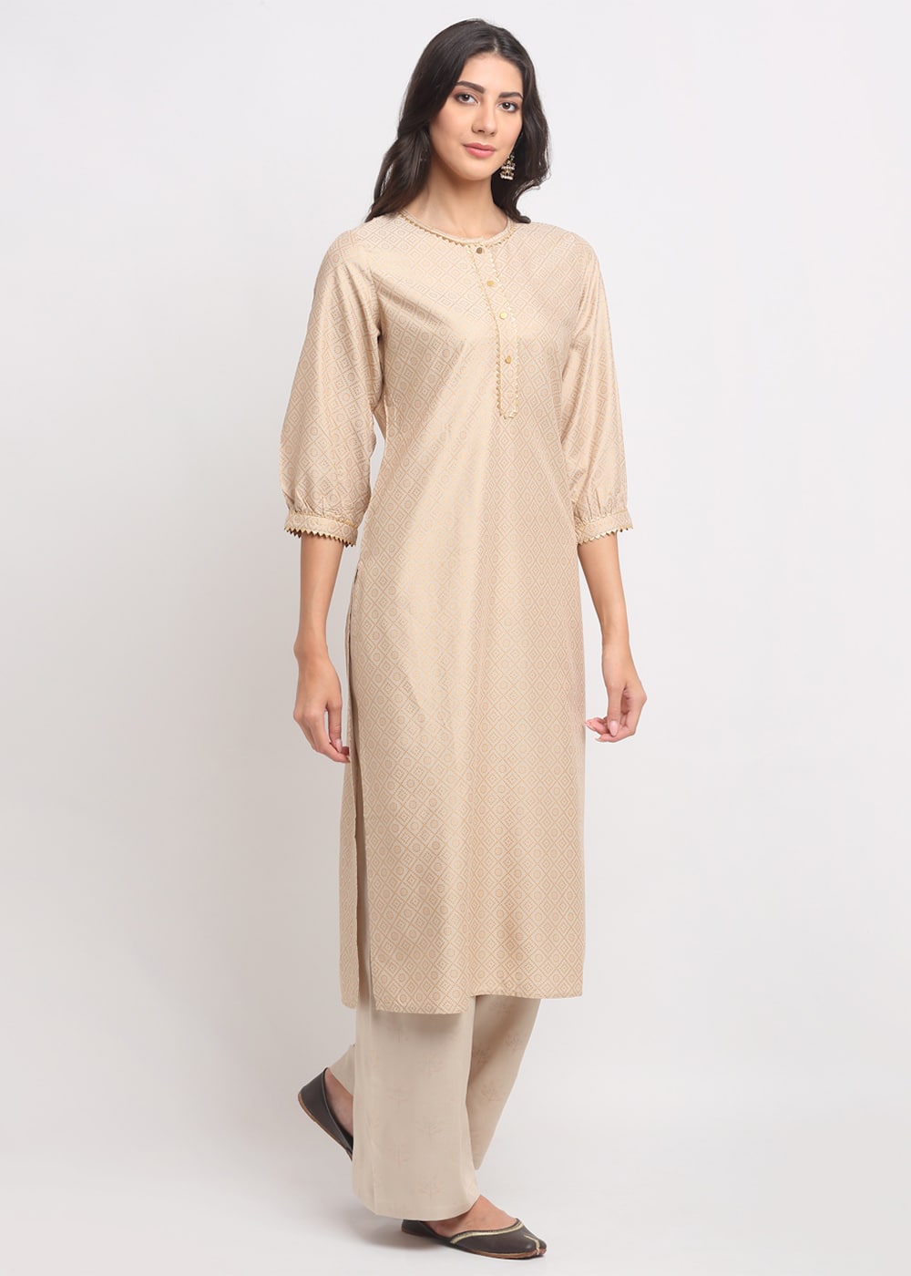Grid Foil Kurti