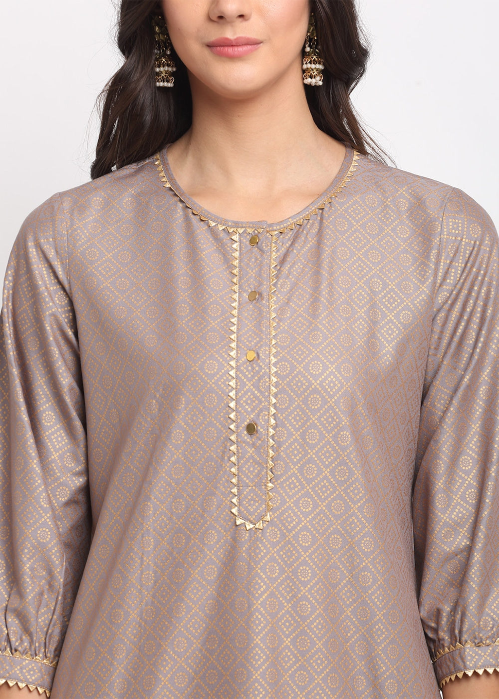 Grid Foil Kurti