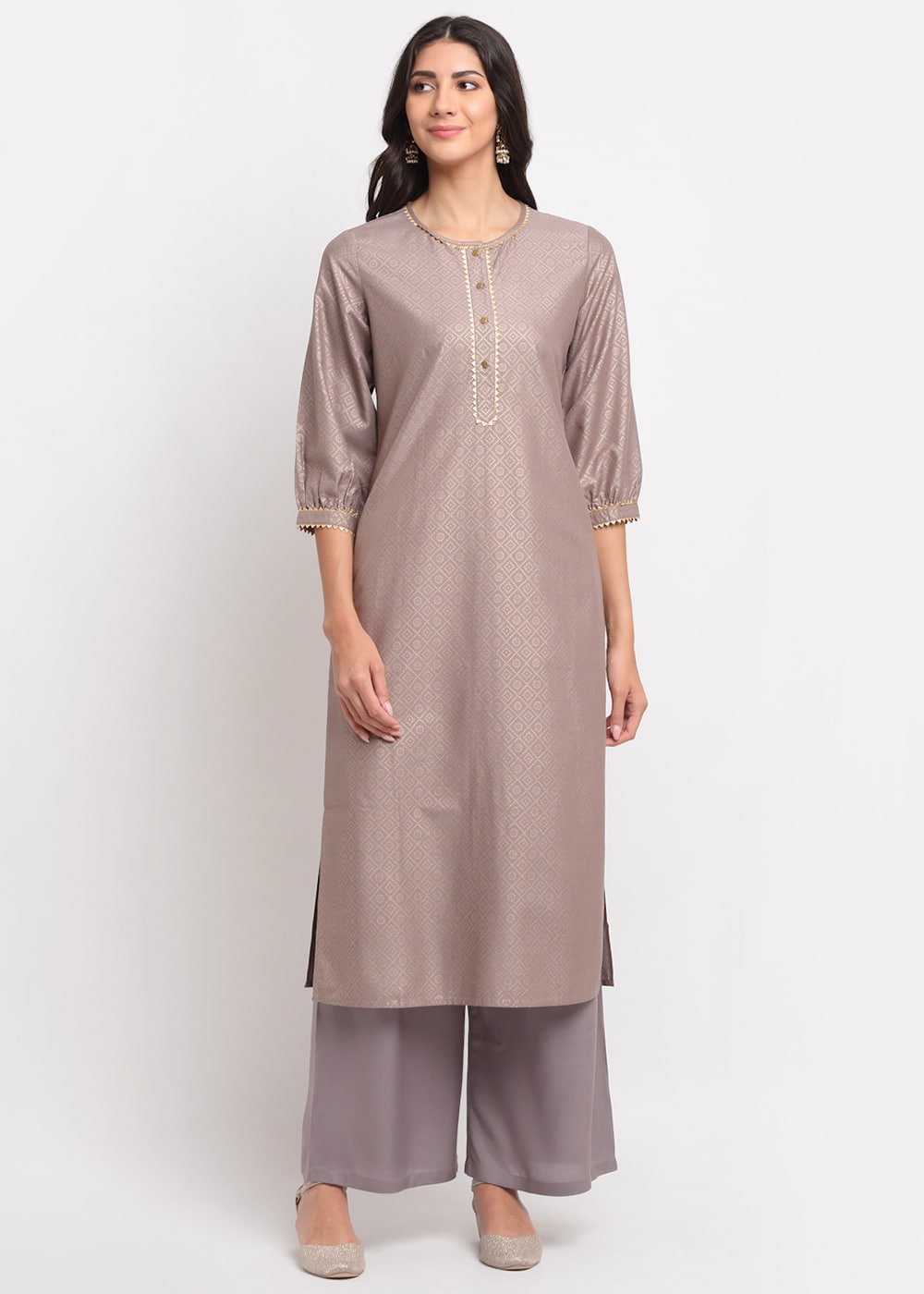 Grid Foil Kurti