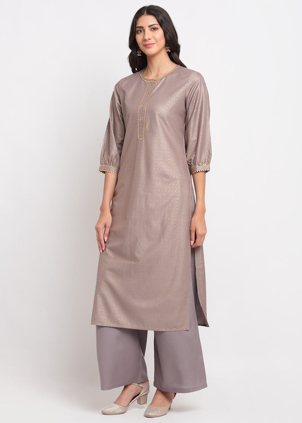 Grid Foil Kurti
