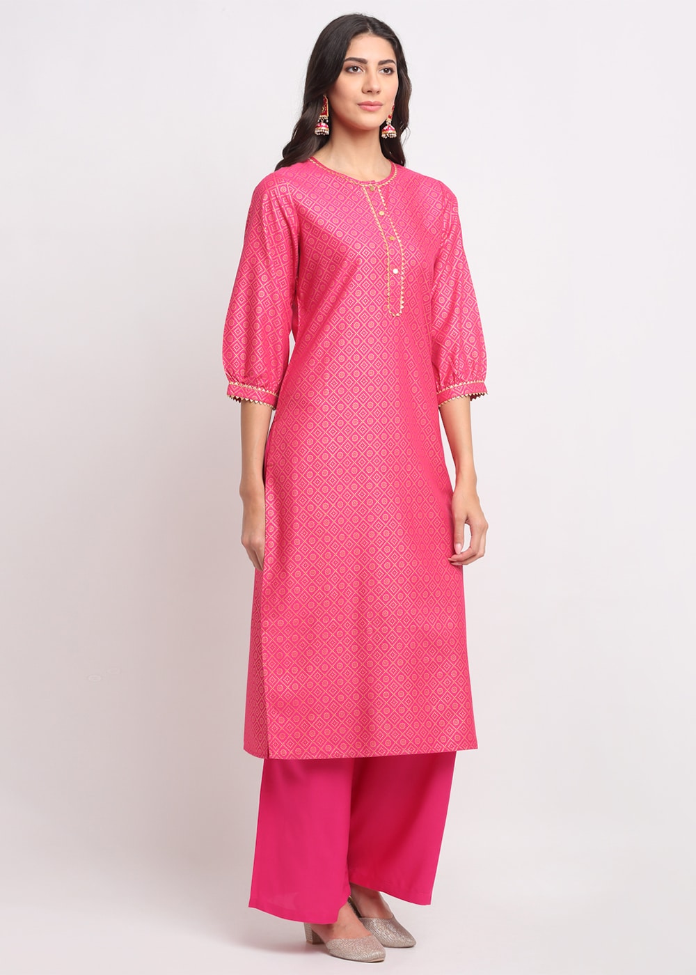 Grid Foil Kurti