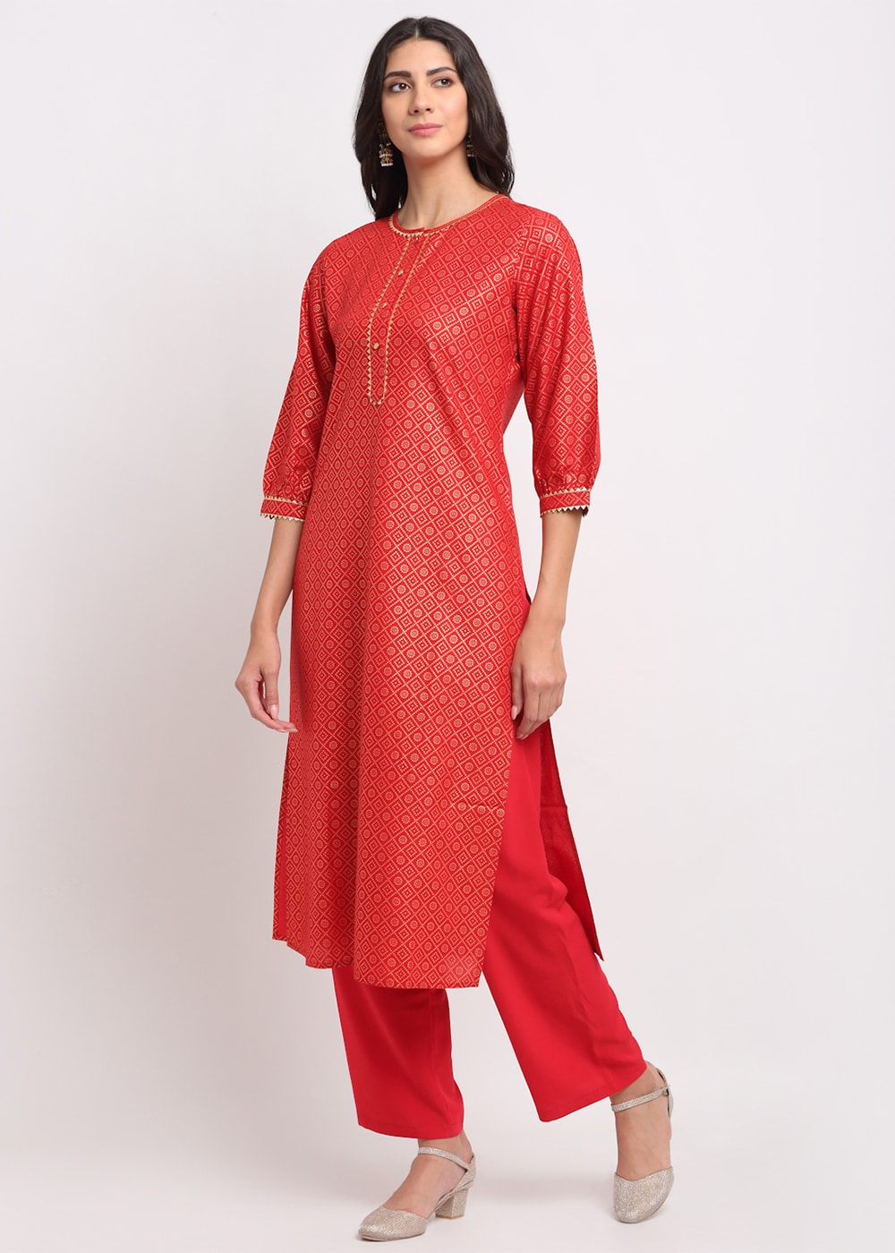 Grid Foil Kurti